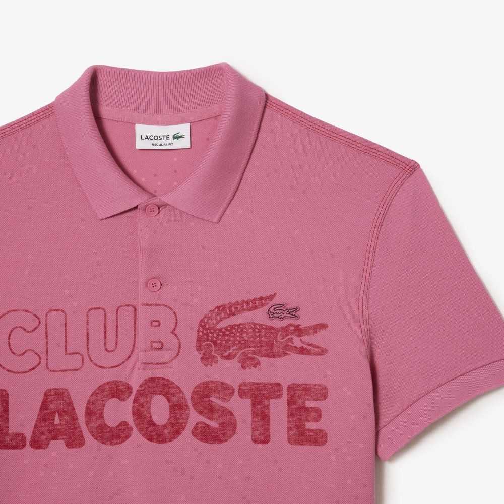 Lacoste Organic Cotton Printed Polo Pink | GKRF-32486