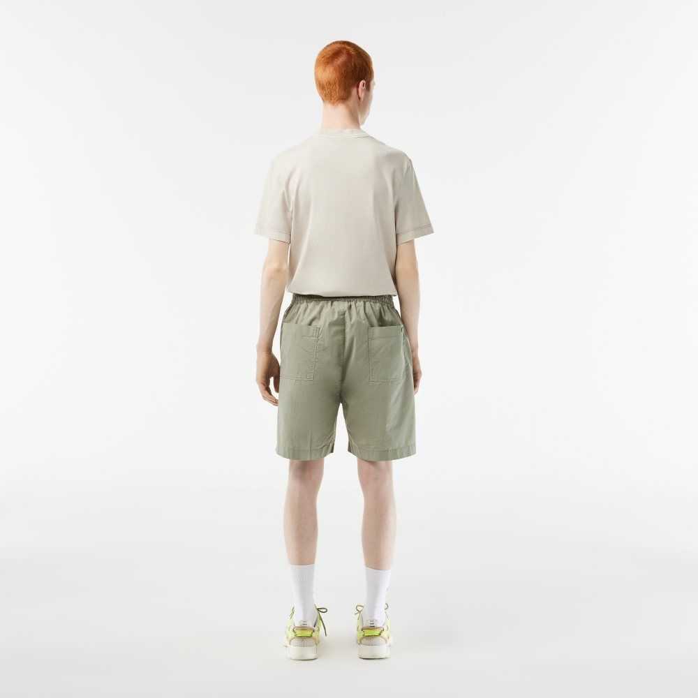 Lacoste Organic Cotton Shorts Khaki Green | TSXG-09248