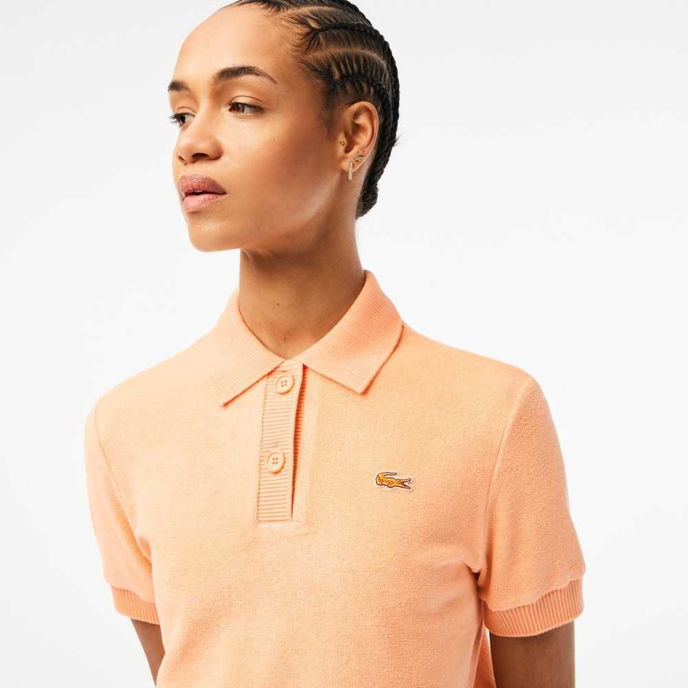 Lacoste Organic Cotton Terry Cloth Polo Light Orange | LGQW-62517