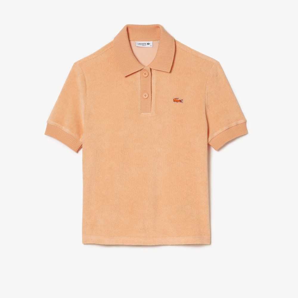 Lacoste Organic Cotton Terry Cloth Polo Light Orange | LGQW-62517