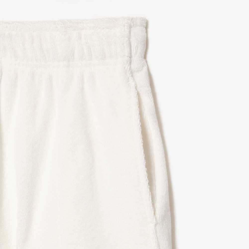 Lacoste Organic Cotton Terry Cloth Shorts White | IFEC-53698