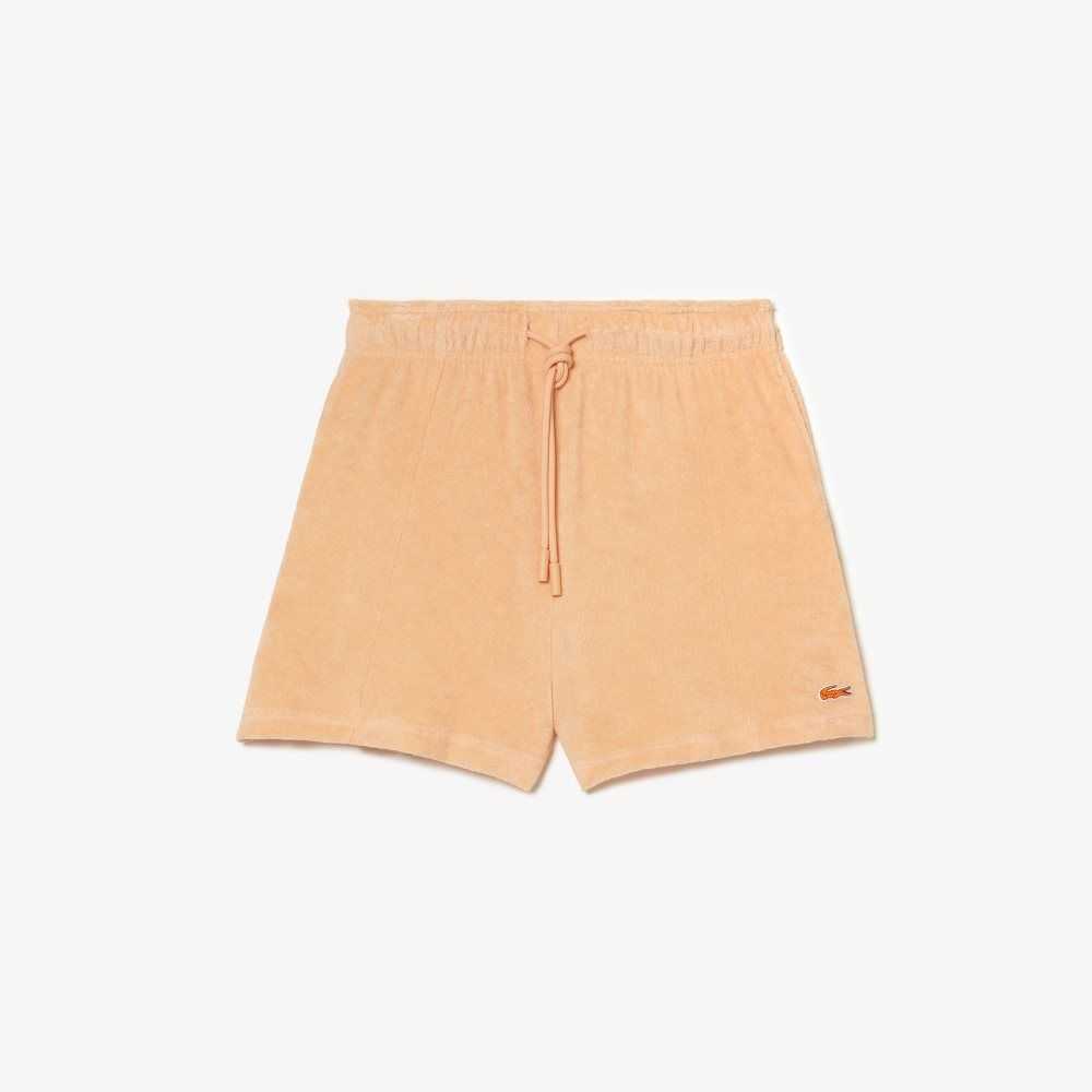 Lacoste Organic Cotton Terry Cloth Shorts Light Orange | VMAI-75406