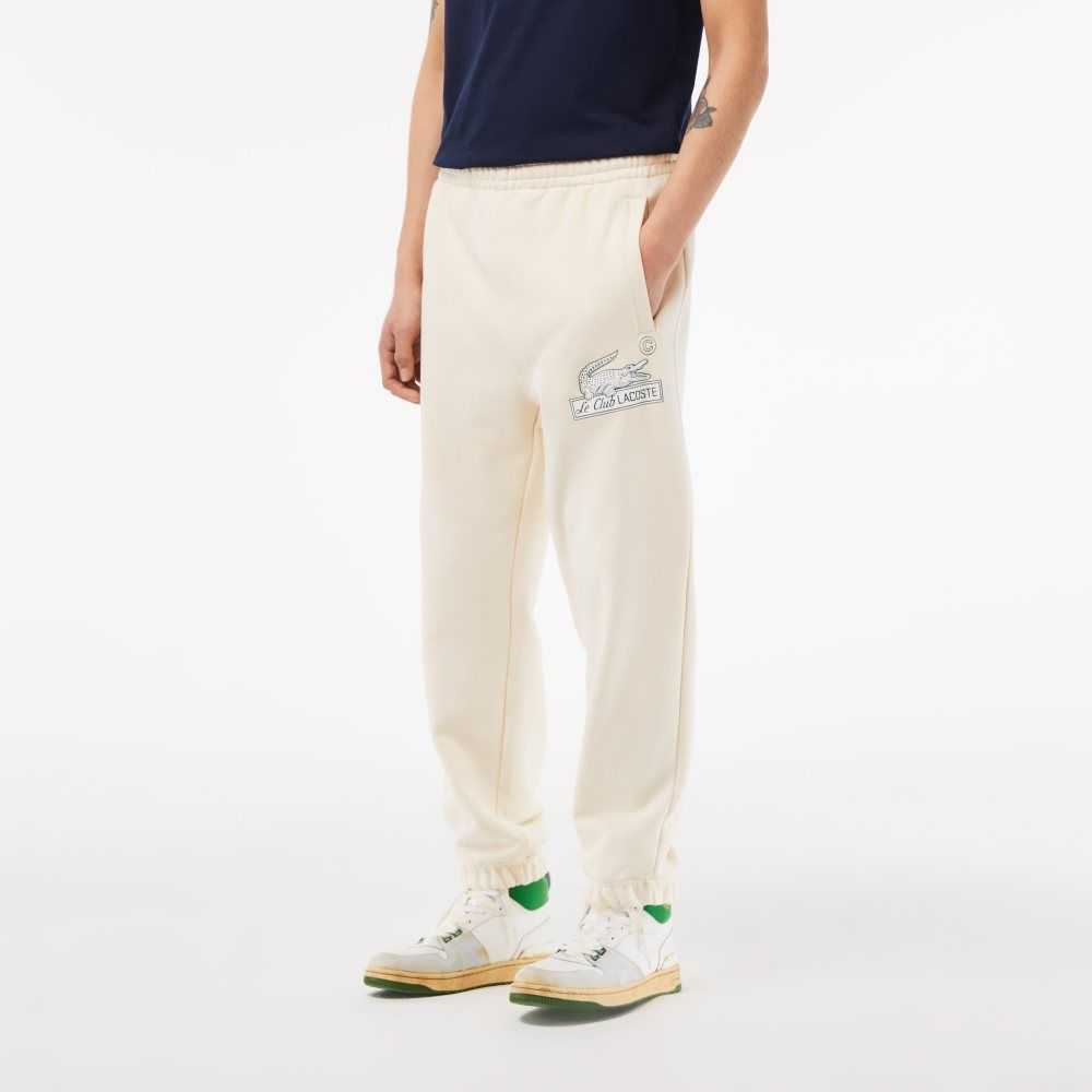 Lacoste Organic Cotton Track Pants White | JWHK-61897