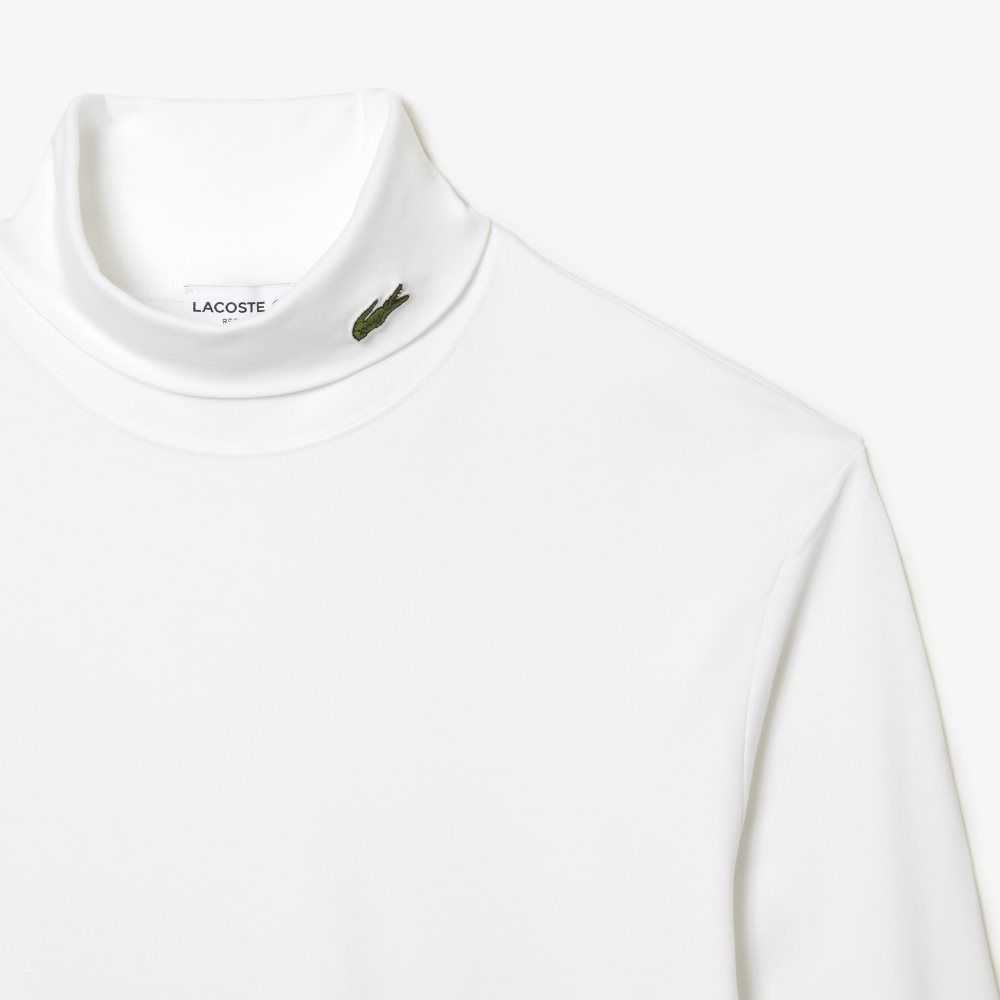 Lacoste Organic Cotton Turtleneck T-Shirt White | QSKN-91764