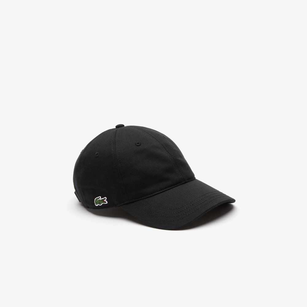 Lacoste Organic Cotton Twill Cap Black | CMEF-94208