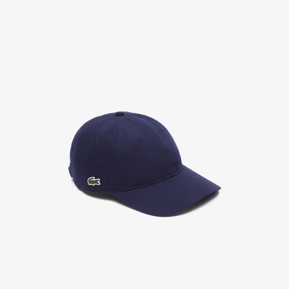 Lacoste Organic Cotton Twill Cap Navy Blue | RPVQ-12607