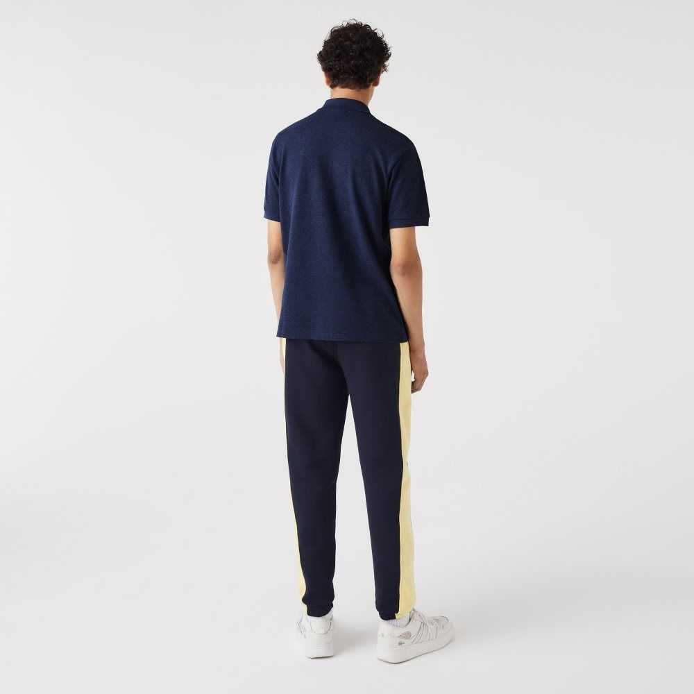 Lacoste Original L.12.12 Heathered Petit Pique Cotton Polo Blue Chine | EMKQ-84397