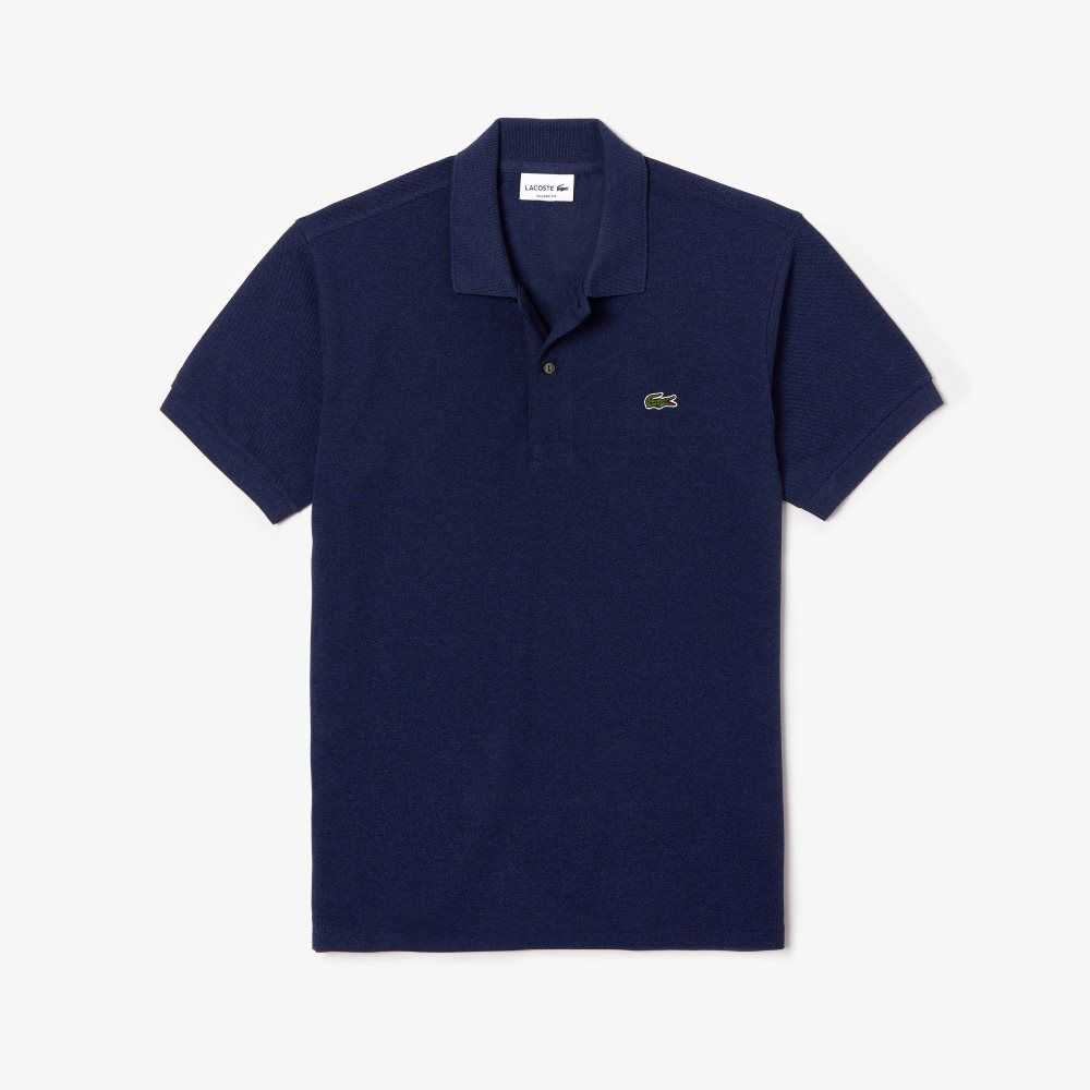 Lacoste Original L.12.12 Heathered Petit Pique Cotton Polo Blue Chine | EMKQ-84397