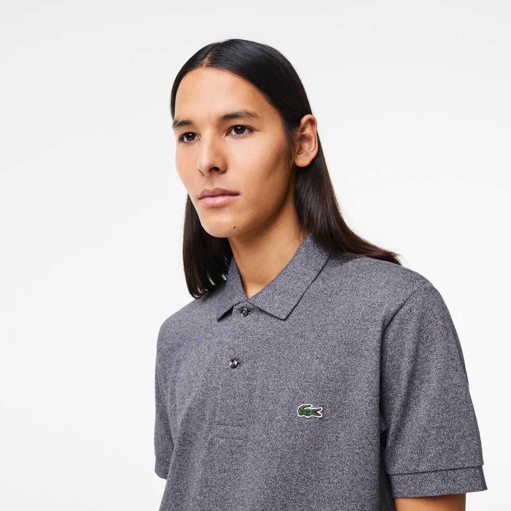 Lacoste Original L.12.12 Heathered Petit Pique Cotton Polo Grey Chine | IGWU-89425