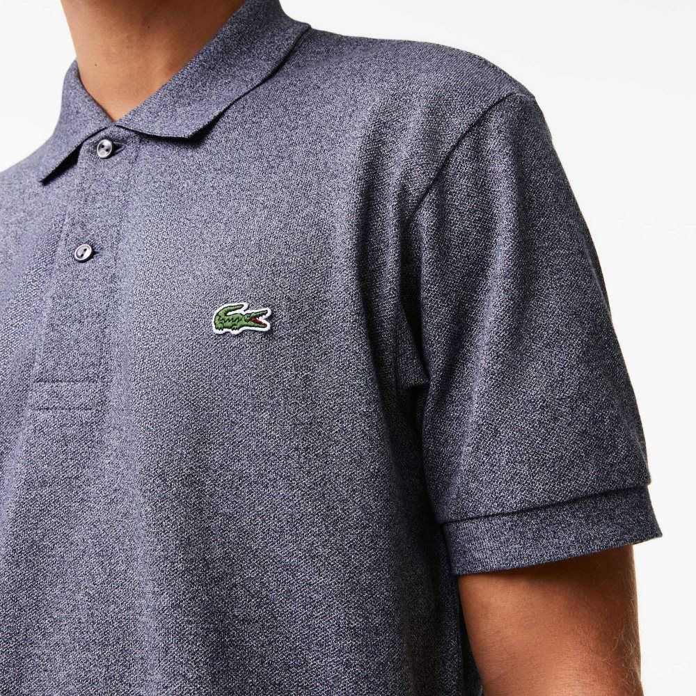 Lacoste Original L.12.12 Heathered Petit Pique Cotton Polo Grey Chine | IGWU-89425