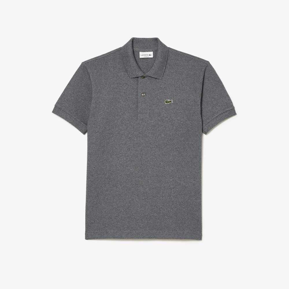 Lacoste Original L.12.12 Heathered Petit Pique Cotton Polo Grey Chine | IGWU-89425