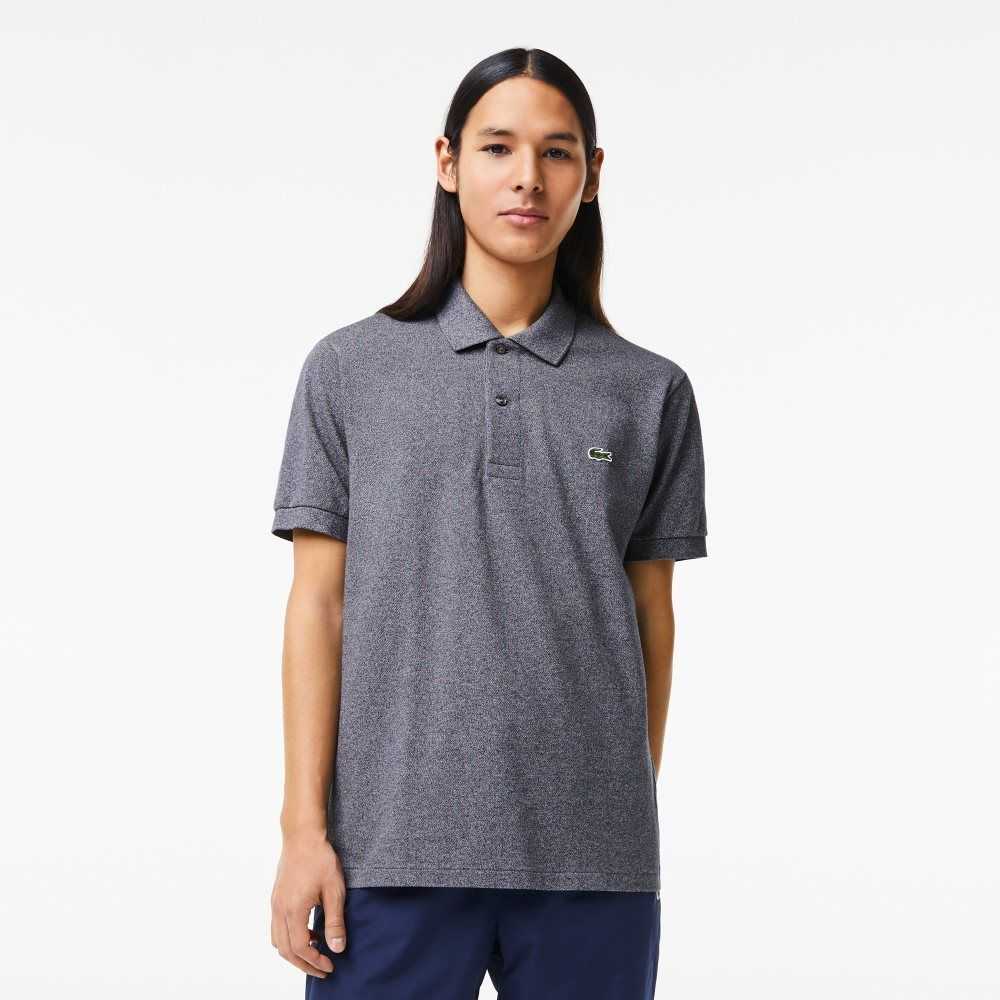 Lacoste Original L.12.12 Heathered Petit Pique Cotton Polo Grey Chine | IGWU-89425