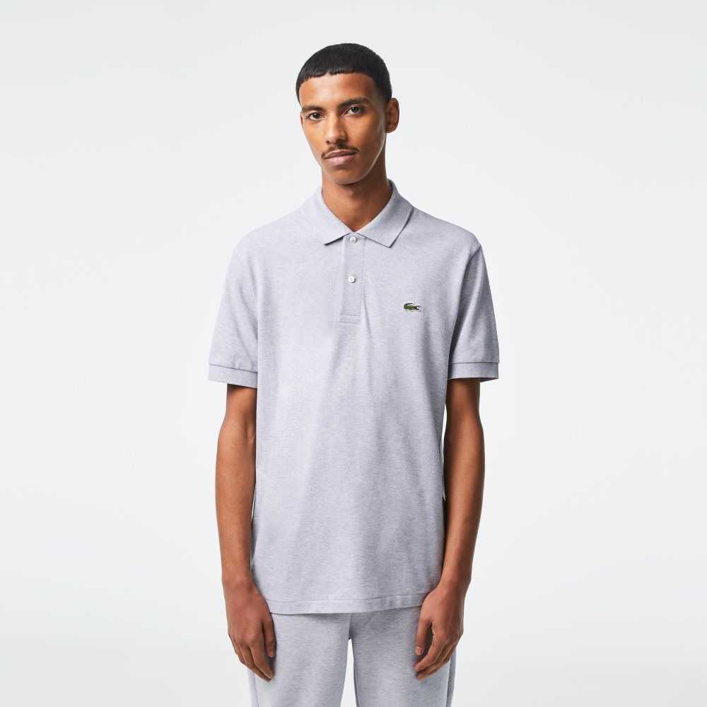 Lacoste Original L.12.12 Heathered Petit Pique Cotton Polo Grey Chine | UGPX-83267