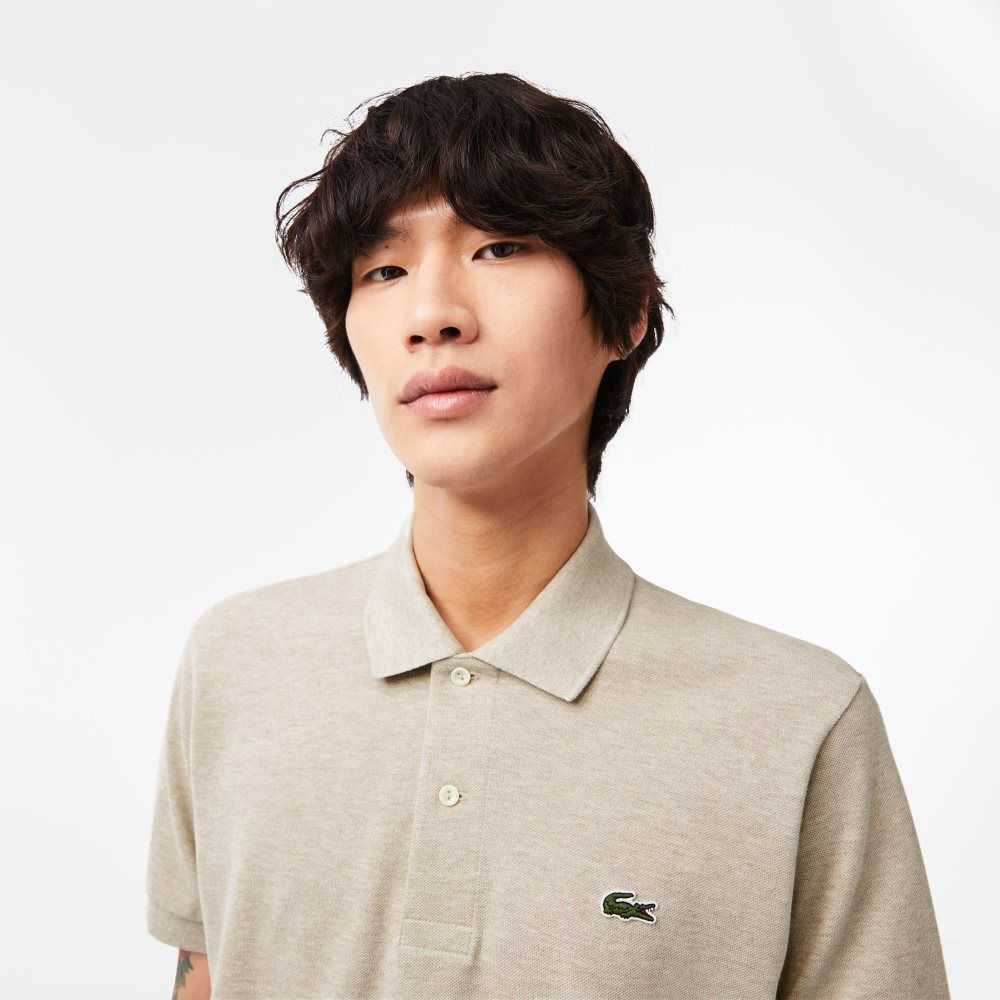 Lacoste Original L.12.12 Heathered Petit Pique Cotton Polo Beige | YFUR-27584