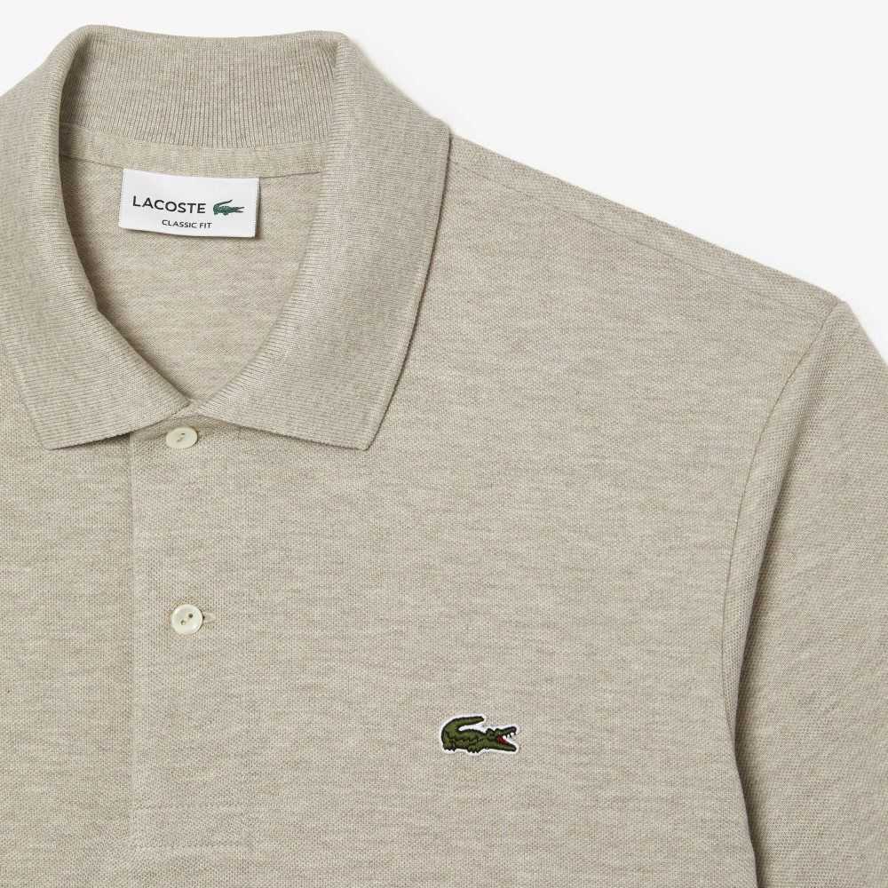 Lacoste Original L.12.12 Heathered Petit Pique Cotton Polo Beige | YFUR-27584