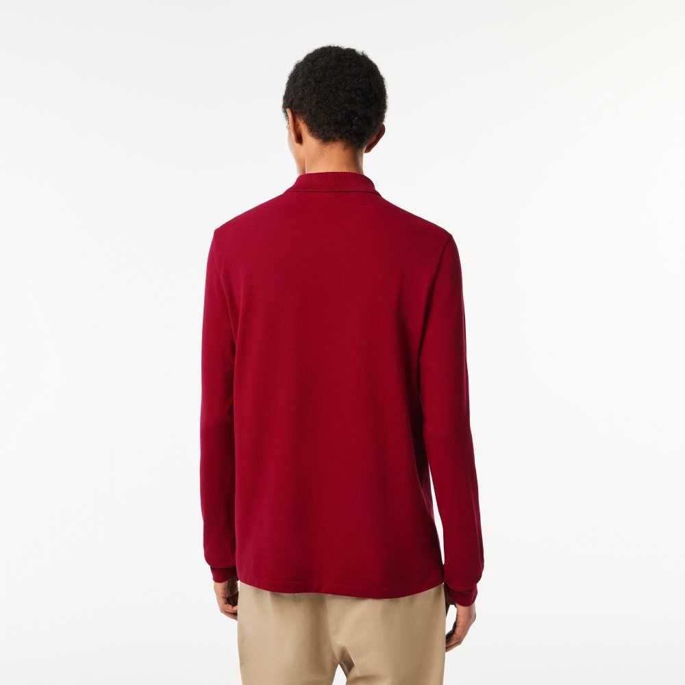 Lacoste Original L.12.12 Long Sleeve Cotton Polo Bordeaux | NPGU-46579