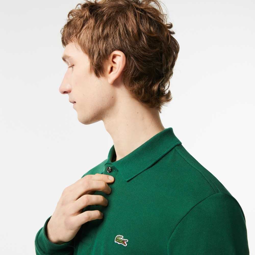 Lacoste Original L.12.12 Long Sleeve Cotton Polo Green | OVWR-37981