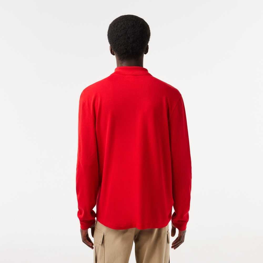 Lacoste Original L.12.12 Long Sleeve Cotton Polo Red | RZAO-83745