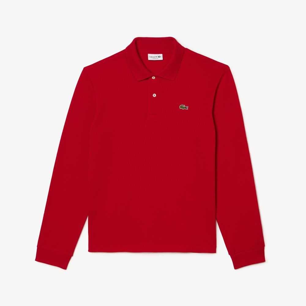 Lacoste Original L.12.12 Long Sleeve Cotton Polo Red | RZAO-83745