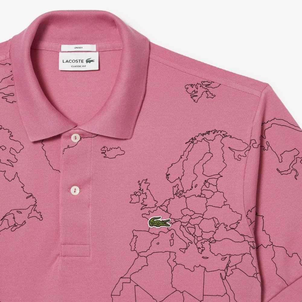 Lacoste Original L.12.12 Planisphere Polo Pink | RLQH-06514