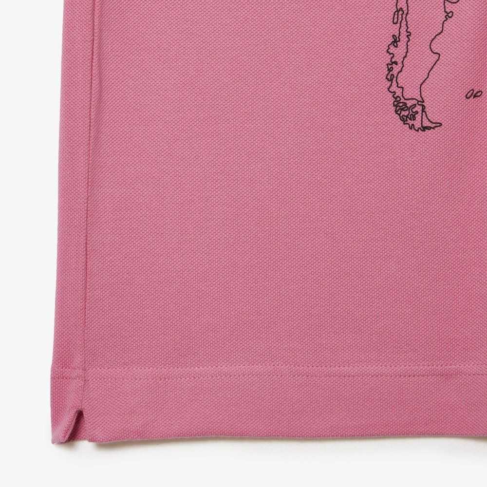 Lacoste Original L.12.12 Planisphere Polo Pink | RLQH-06514