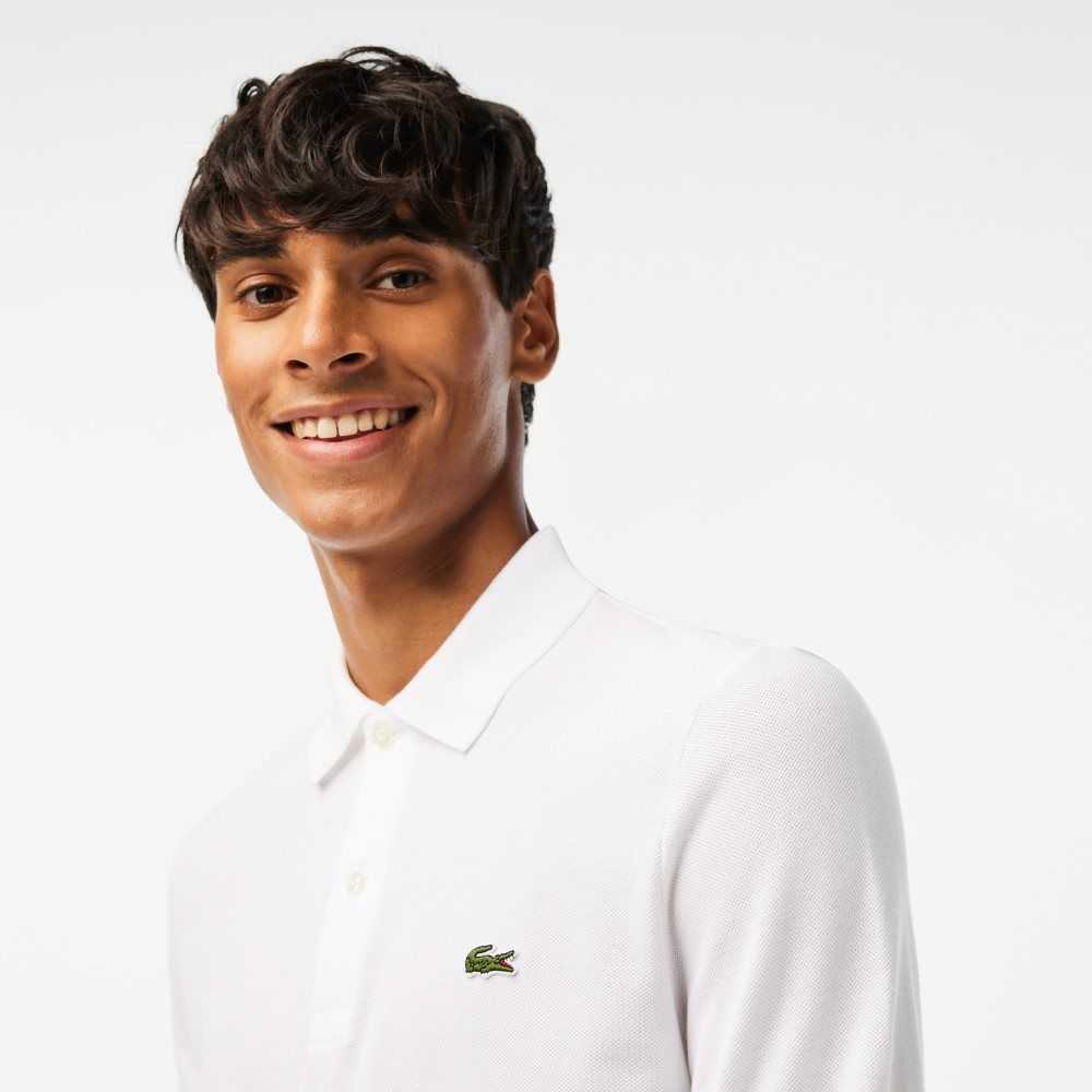 Lacoste Original L.12.12 Slim Fit Long Sleeve Polo White | VUIS-54721