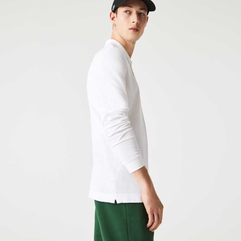 Lacoste Original L.12.12 Slim Fit Long Sleeve Polo White | VUIS-54721