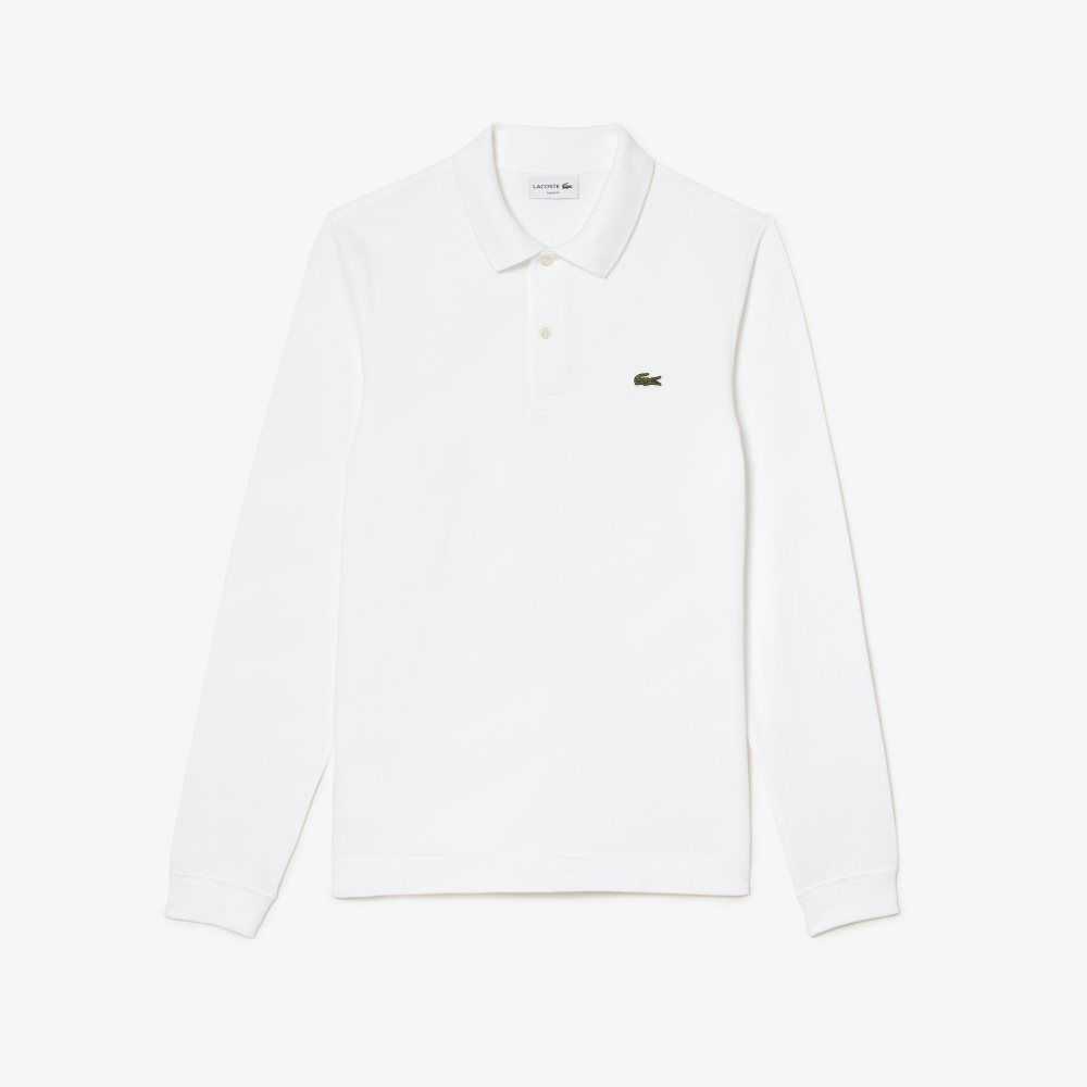 Lacoste Original L.12.12 Slim Fit Long Sleeve Polo White | VUIS-54721