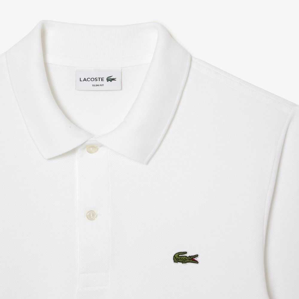 Lacoste Original L.12.12 Slim Fit Long Sleeve Polo White | VUIS-54721