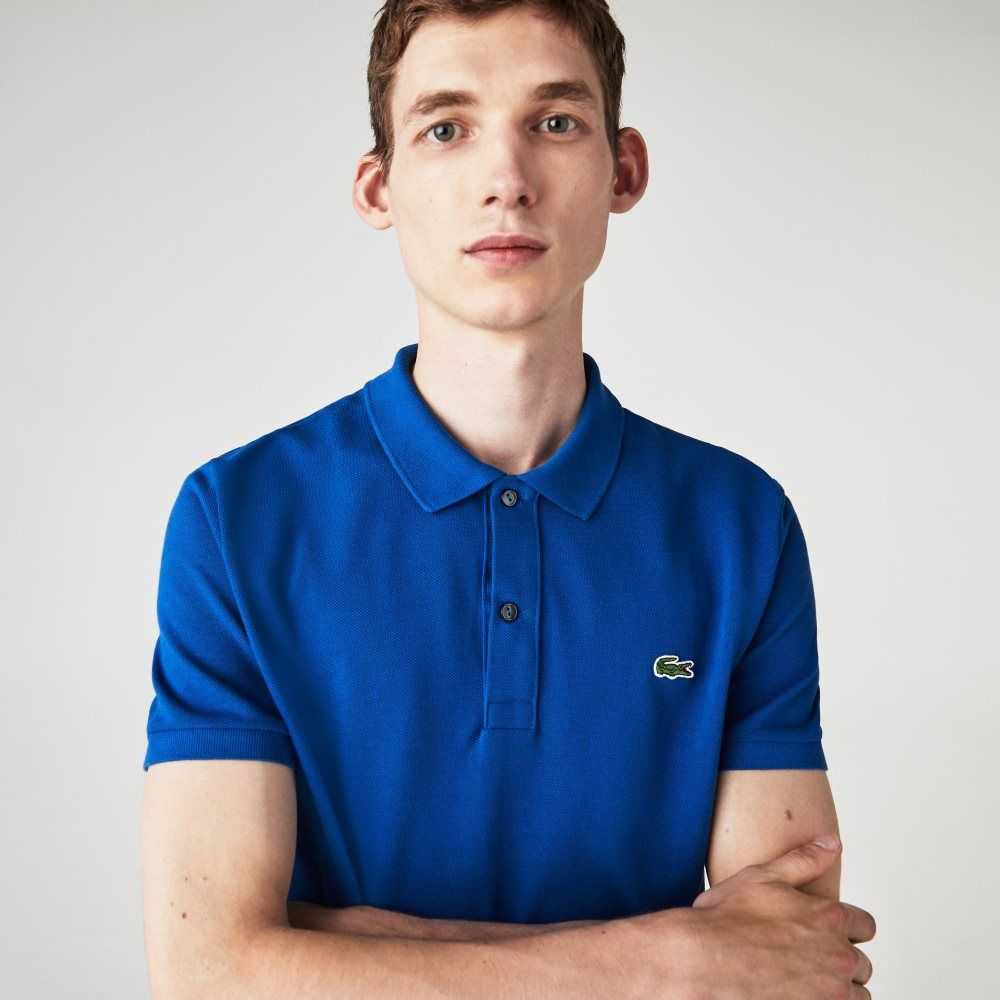 Lacoste Original L.12.12 Slim Fit Petit Pique Cotton Polo Blue | AQFY-72956