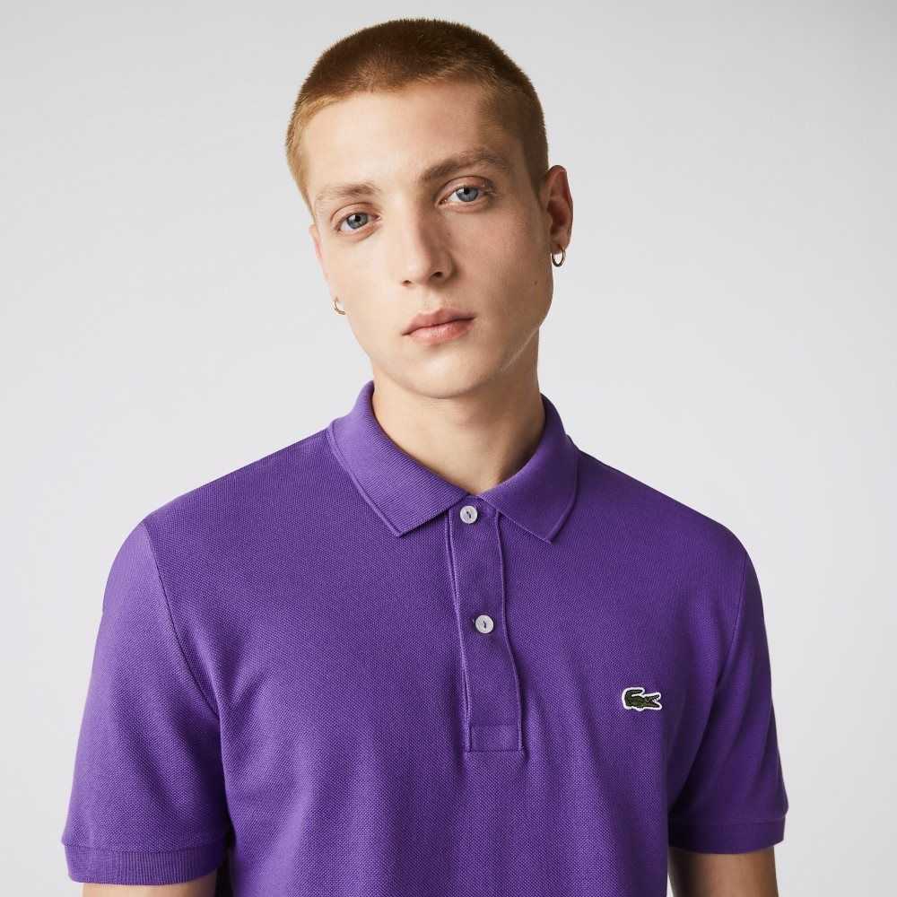 Lacoste Original L.12.12 Slim Fit Petit Pique Cotton Polo Purple | DTAM-09651