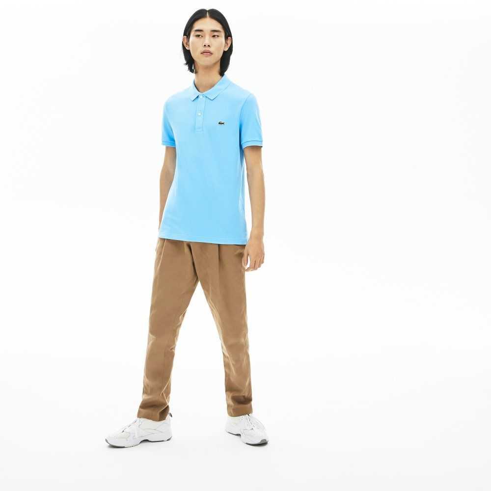 Lacoste Original L.12.12 Slim Fit Petit Pique Cotton Polo Light Blue | DTVF-04267