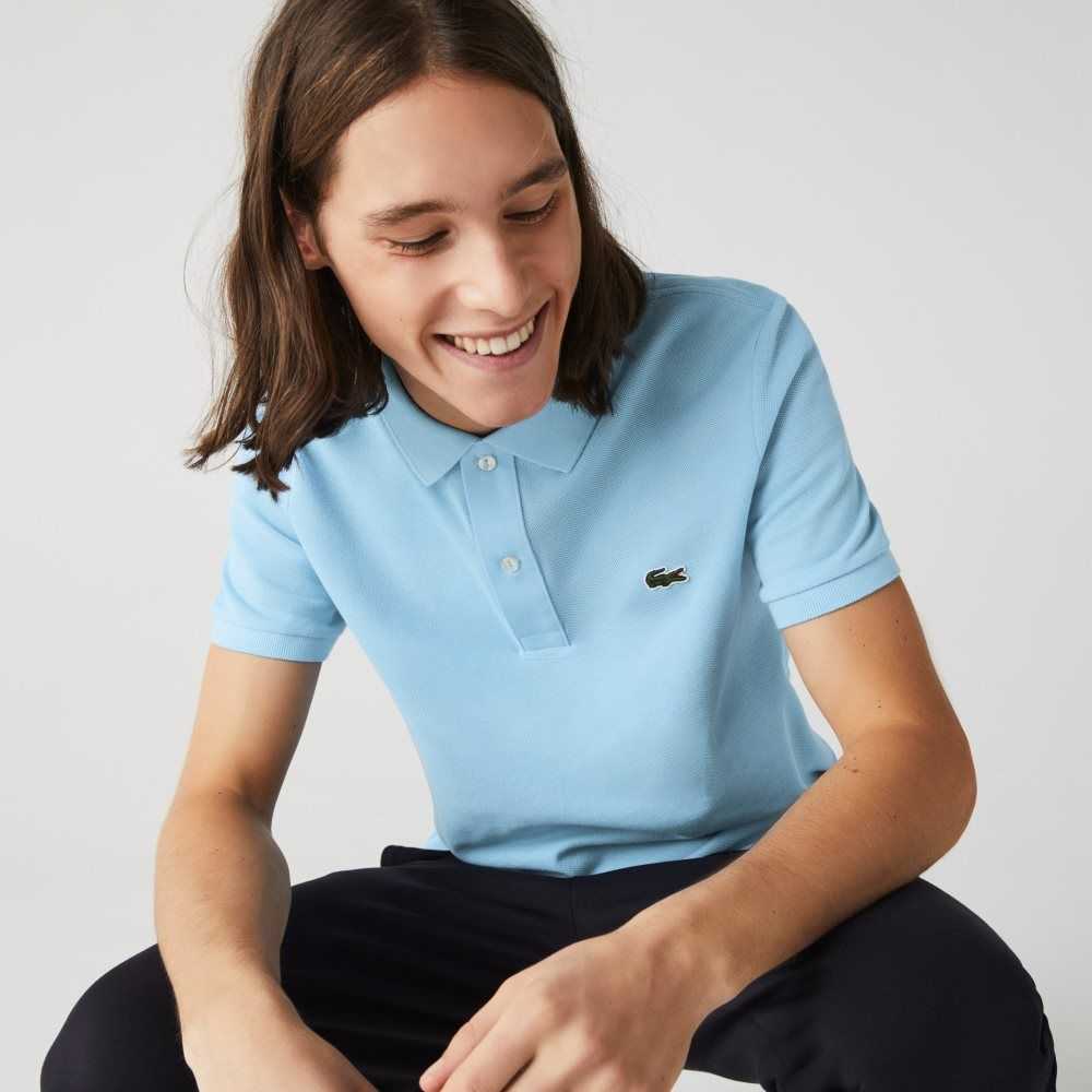 Lacoste Original L.12.12 Slim Fit Petit Pique Cotton Polo Light Blue | DTVF-04267