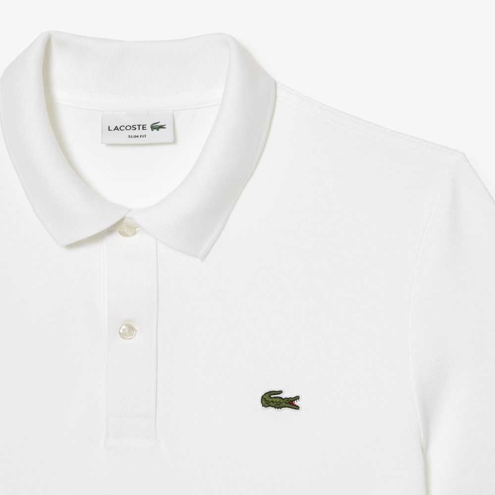 Lacoste Original L.12.12 Slim Fit Petit Pique Cotton Polo White | DWAH-87950