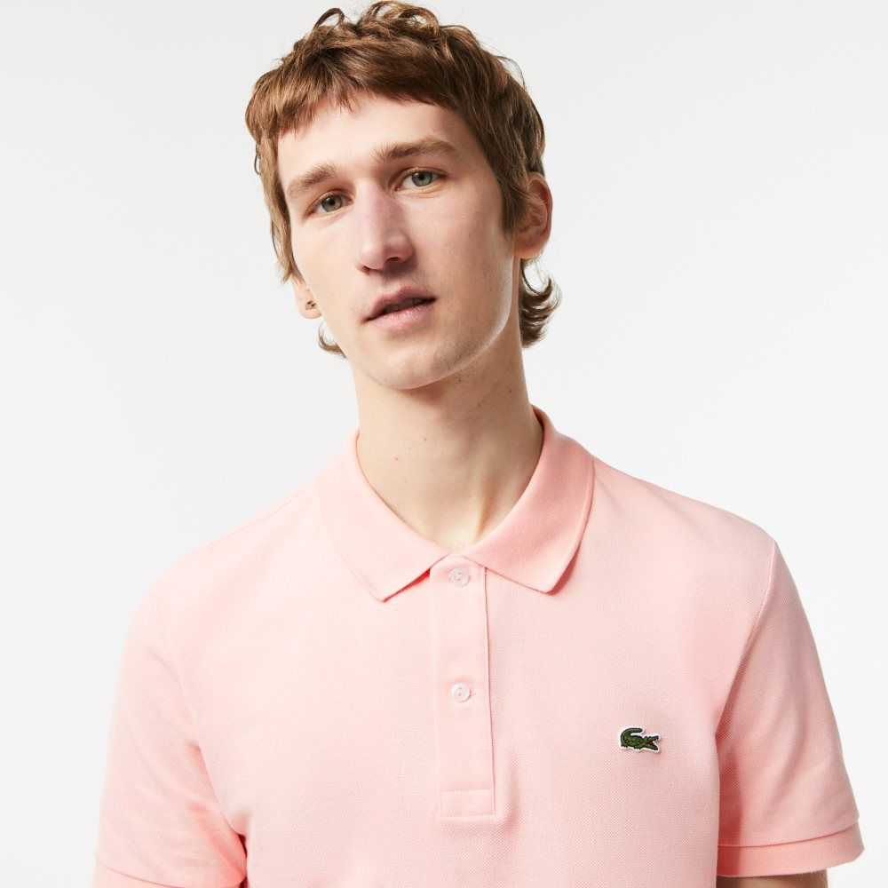 Lacoste Original L.12.12 Slim Fit Petit Pique Cotton Polo Pink | ECLT-35789