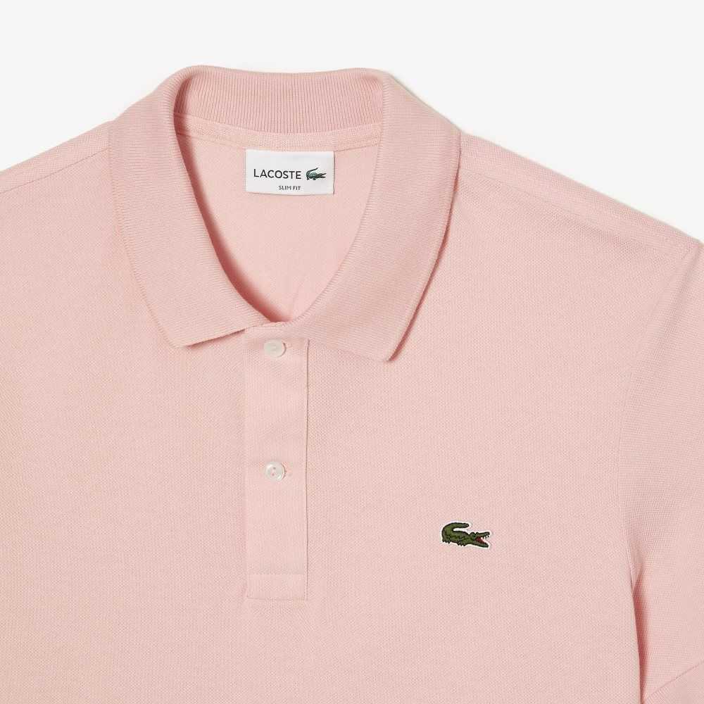 Lacoste Original L.12.12 Slim Fit Petit Pique Cotton Polo Pink | ECLT-35789