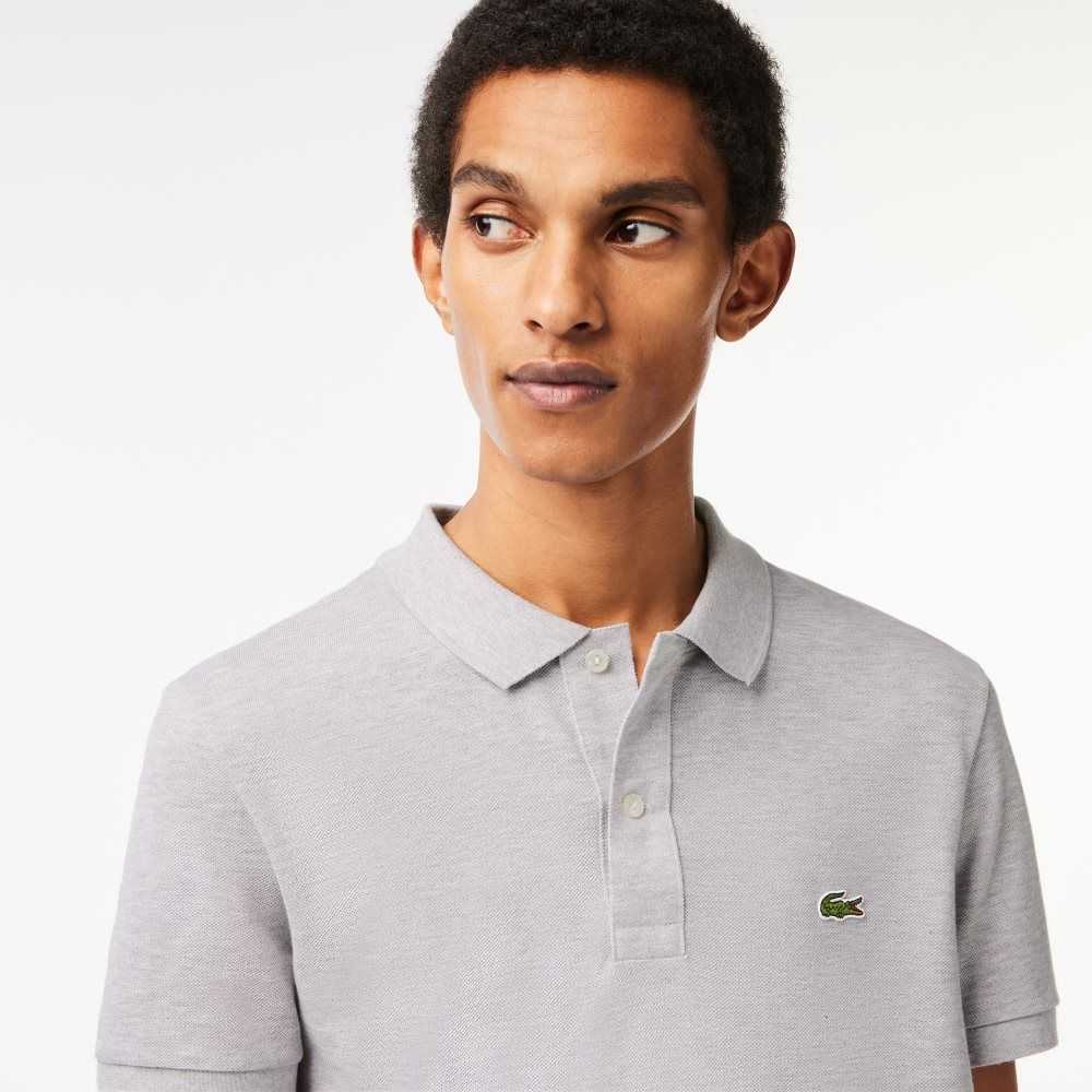 Lacoste Original L.12.12 Slim Fit Petit Pique Cotton Polo Grey Chine | HGTY-51048