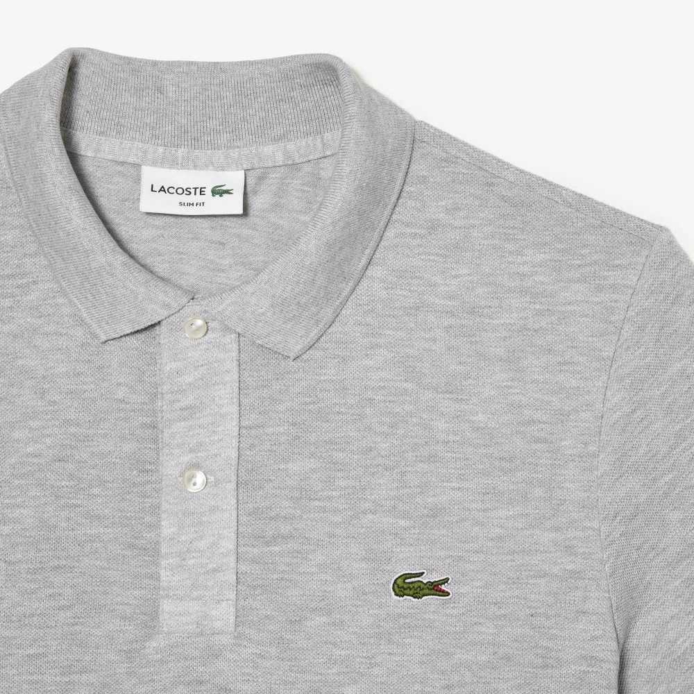 Lacoste Original L.12.12 Slim Fit Petit Pique Cotton Polo Grey Chine | HGTY-51048