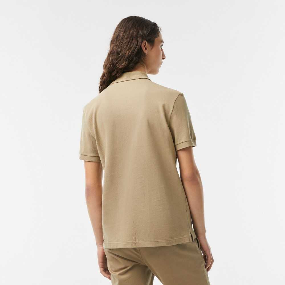 Lacoste Original L.12.12 Slim Fit Petit Pique Cotton Polo Beige | HYZX-32401