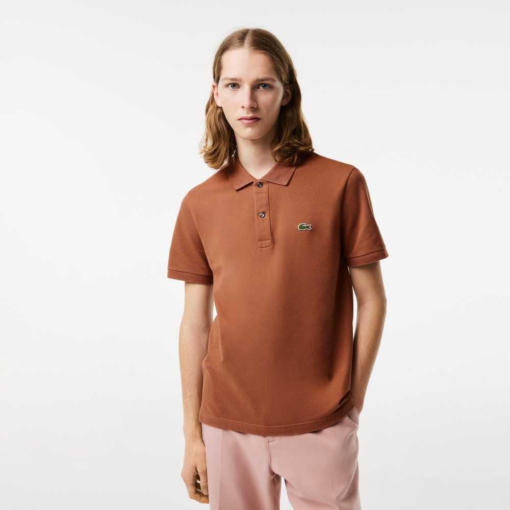 Lacoste Original L.12.12 Slim Fit Petit Pique Cotton Polo Light Brown | KQUR-61485