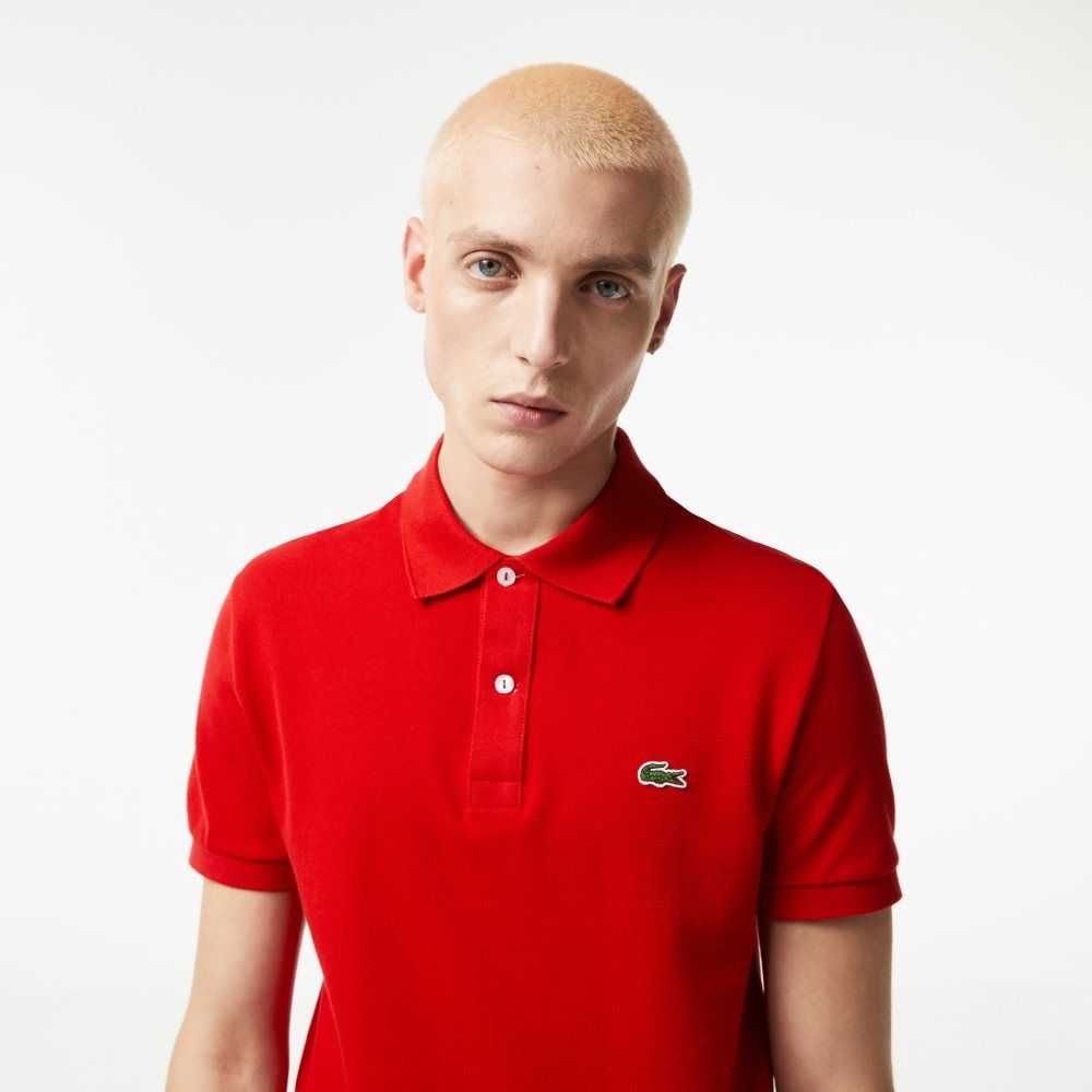 Lacoste Original L.12.12 Slim Fit Petit Pique Cotton Polo Red | PUDB-87451