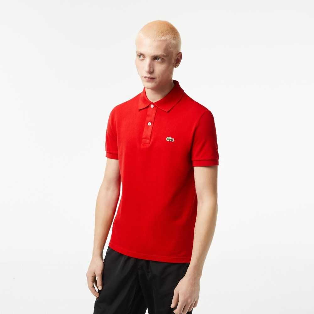 Lacoste Original L.12.12 Slim Fit Petit Pique Cotton Polo Red | PUDB-87451