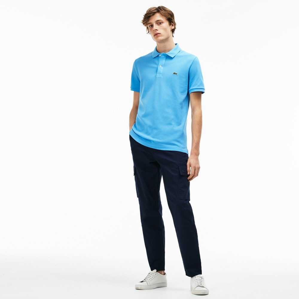 Lacoste Original L.12.12 Slim Fit Petit Pique Cotton Polo Light Blue | QUFE-93846