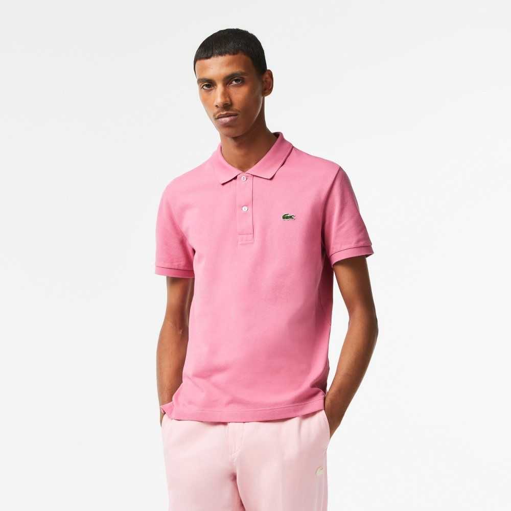 Lacoste Original L.12.12 Slim Fit Petit Pique Cotton Polo Pink | VTRY-16827