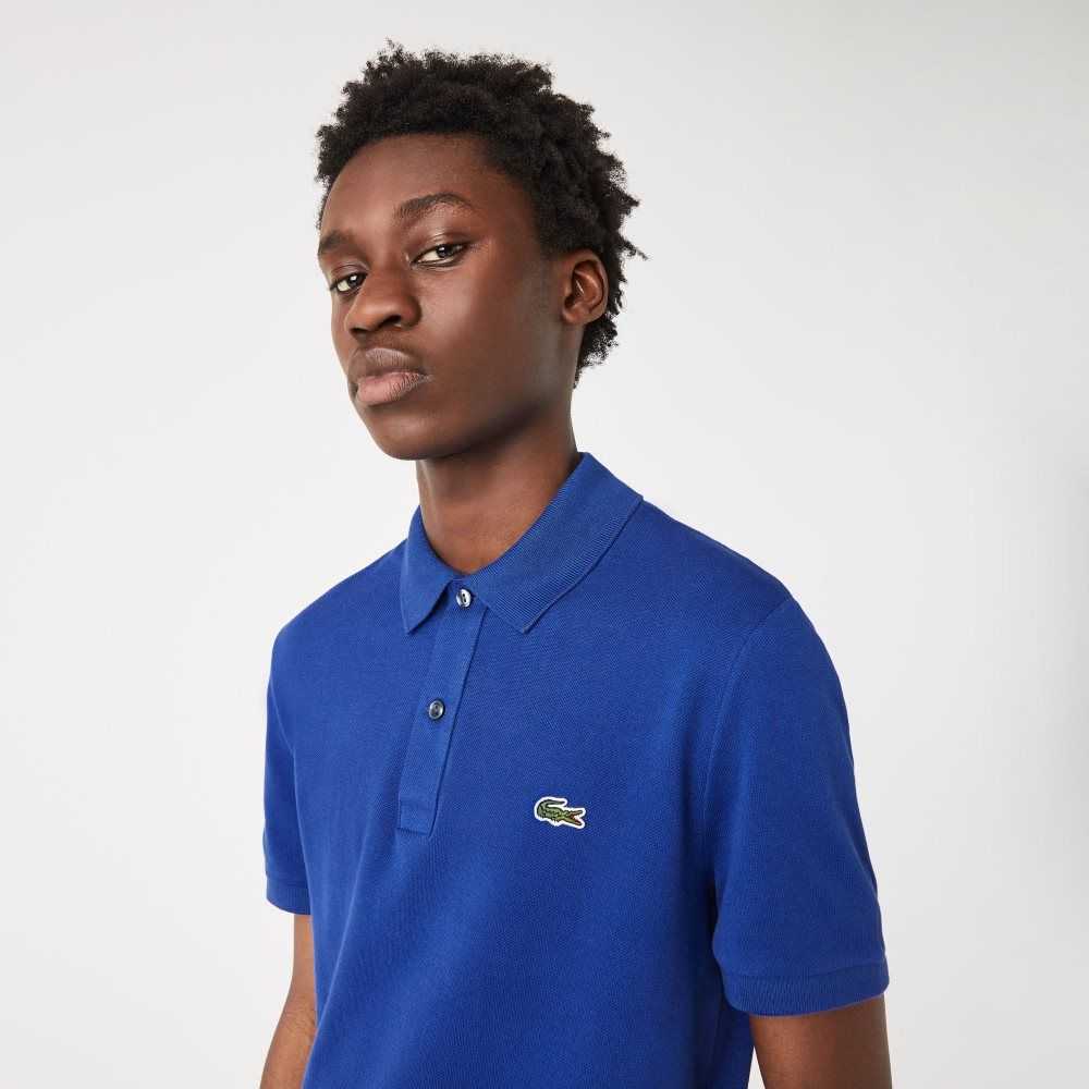 Lacoste Original L.12.12 Slim Fit Petit Pique Cotton Polo Blue | VWFT-70958