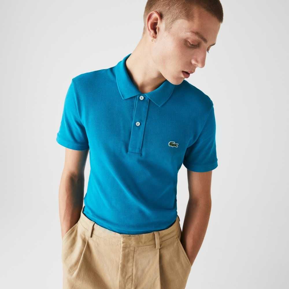 Lacoste Original L.12.12 Slim Fit Petit Pique Cotton Polo Blue | XGKQ-18570