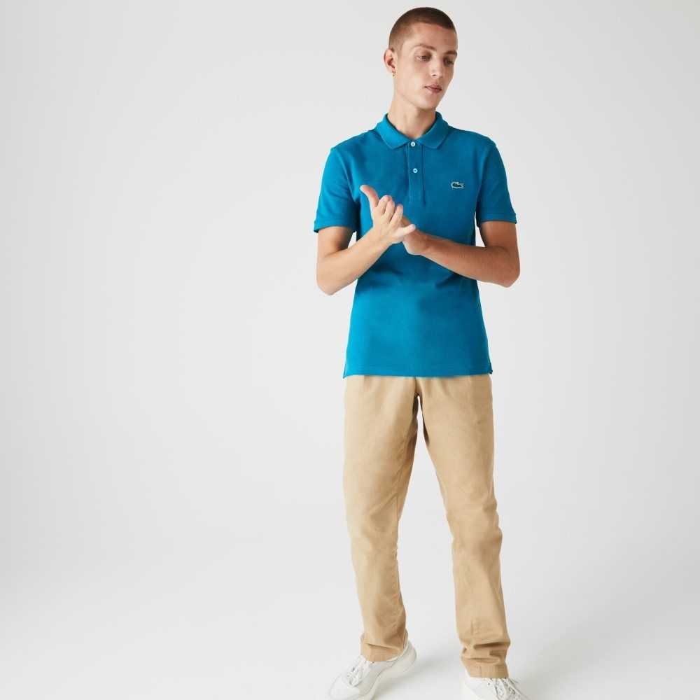 Lacoste Original L.12.12 Slim Fit Petit Pique Cotton Polo Blue | XGKQ-18570