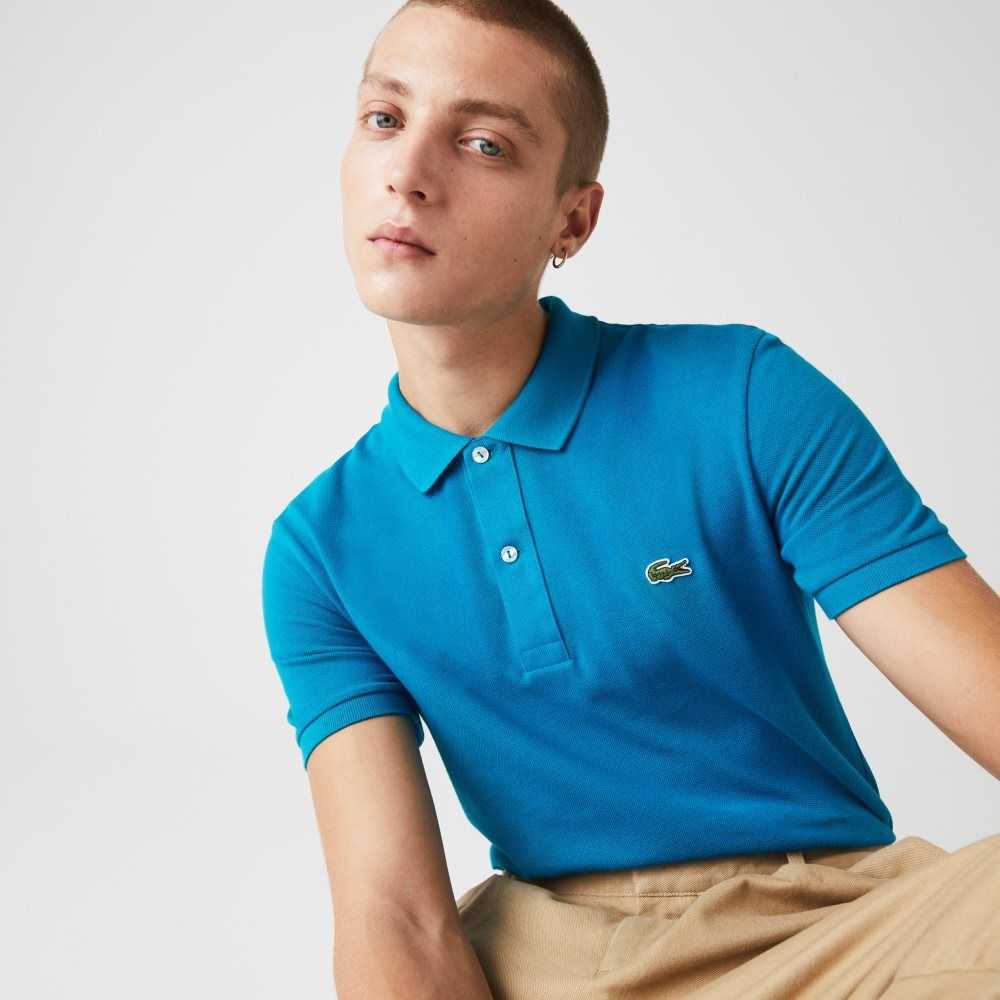 Lacoste Original L.12.12 Slim Fit Petit Pique Cotton Polo Blue | XGKQ-18570