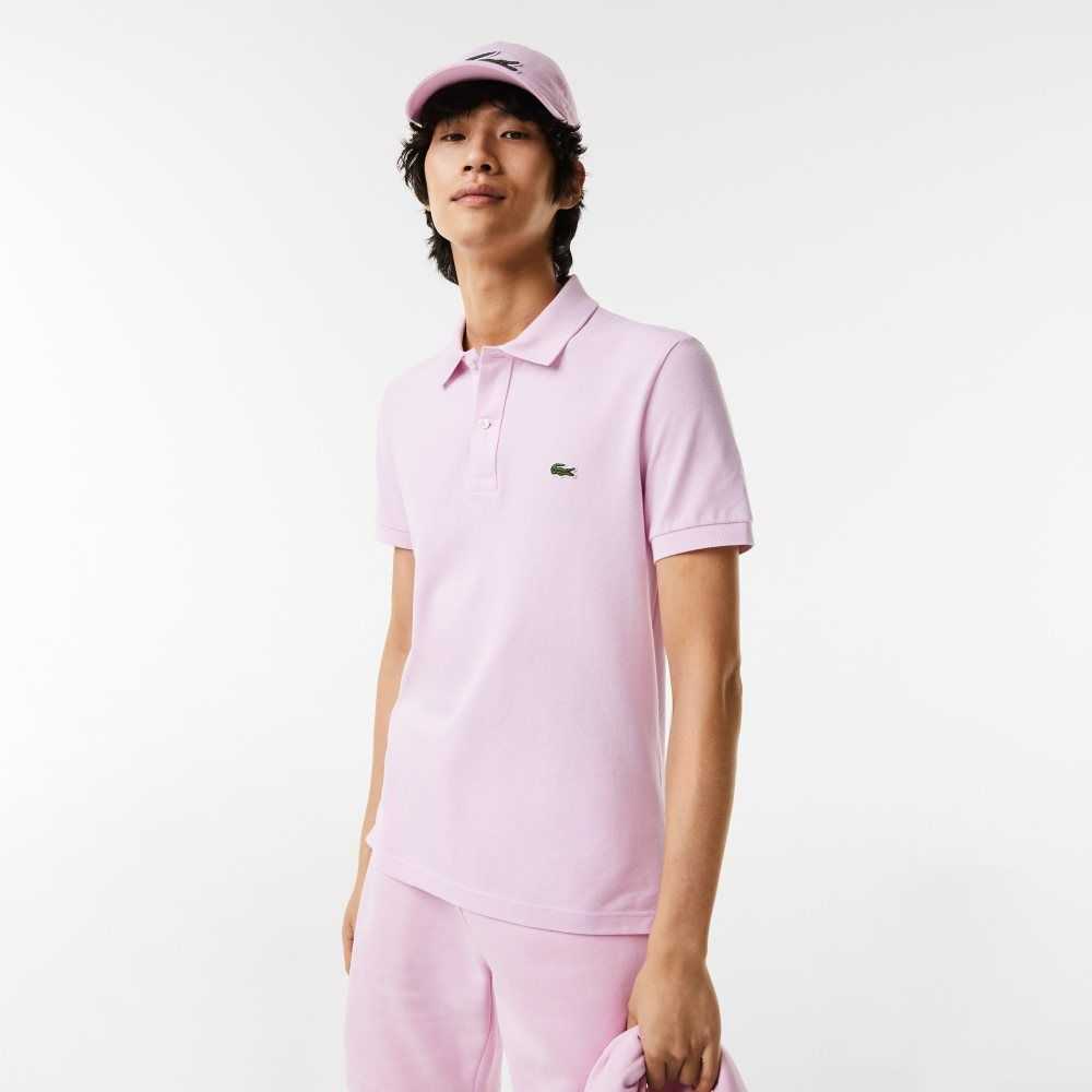 Lacoste Original L.12.12 Slim Fit Petit Pique Cotton Polo Pink | YHAJ-95083