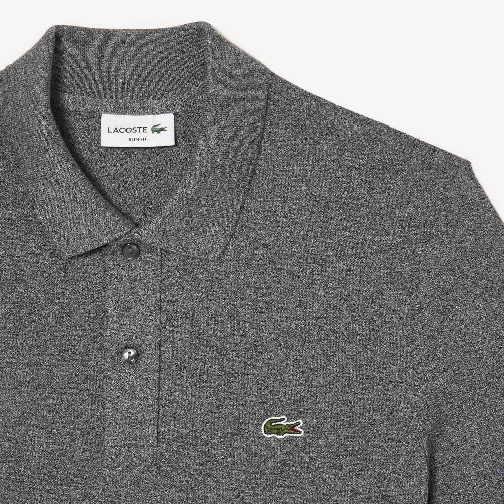 Lacoste Original L.12.12 Slim Fit Petit Pique Cotton Polo Grey Chine | ZJIR-63974